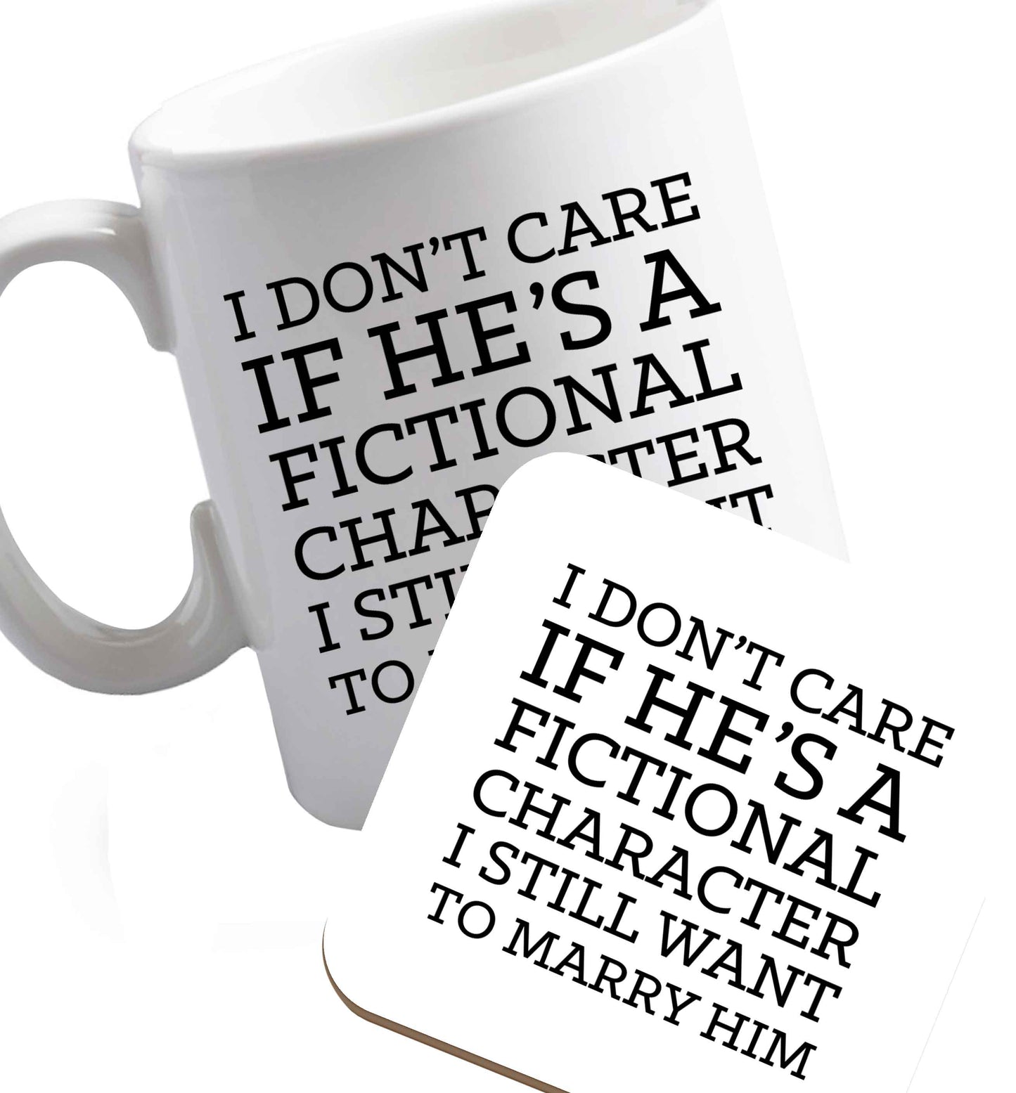 10 oz Favourite Type Pan Pancake ceramic mug and coaster set right handed