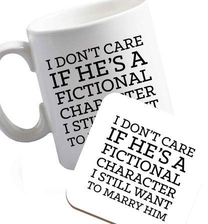 10 oz Favourite Type Pan Pancake ceramic mug and coaster set right handed