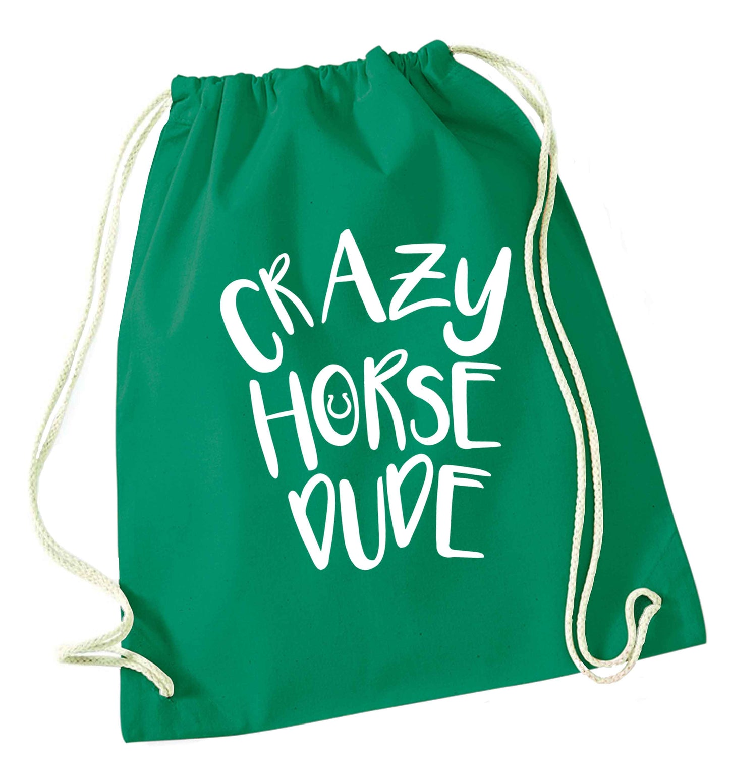 Crazy horse dude green drawstring bag