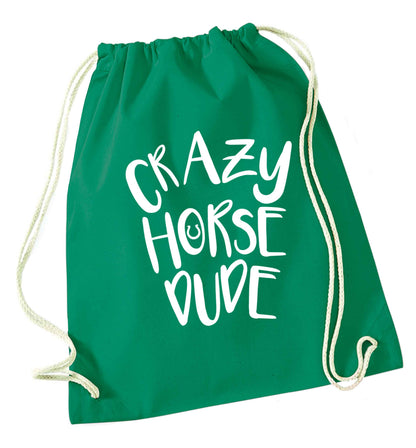 Crazy horse dude green drawstring bag