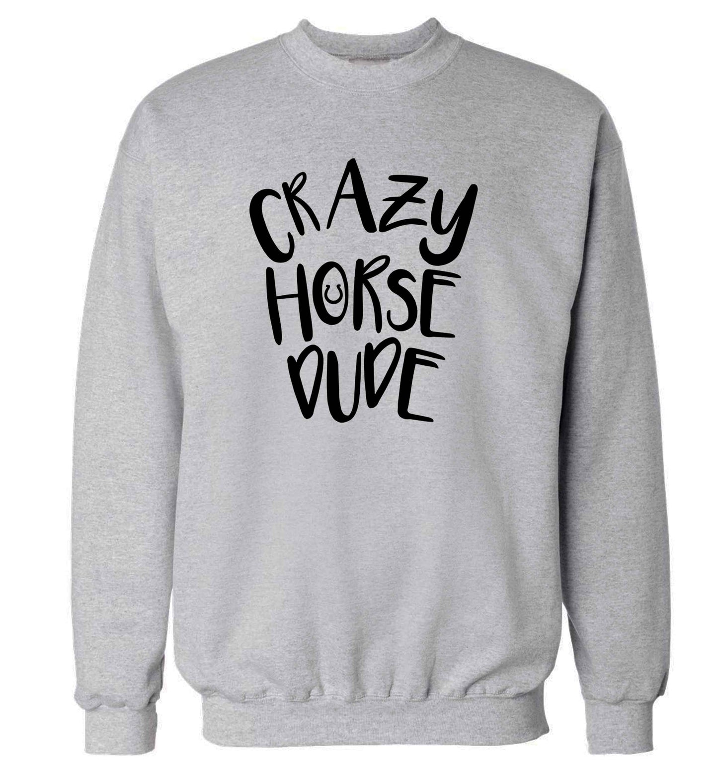 Crazy horse dude adult's unisex grey sweater 2XL