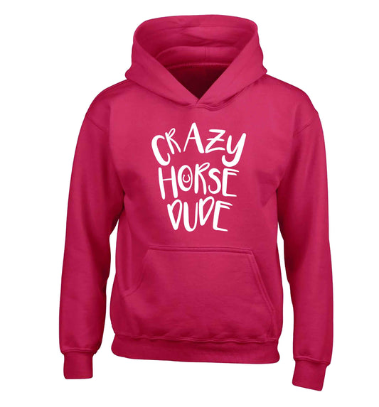 Crazy horse dude children's pink hoodie 12-13 Years
