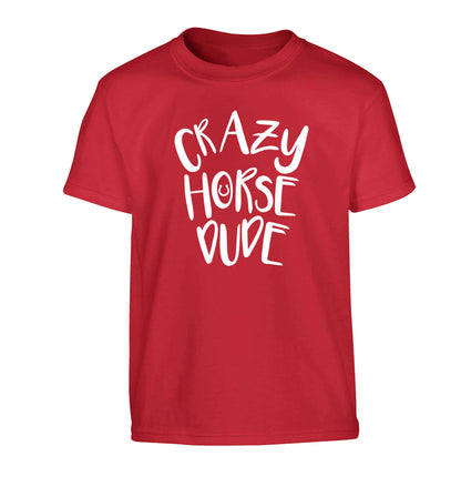 Crazy horse dude Children's red Tshirt 12-13 Years