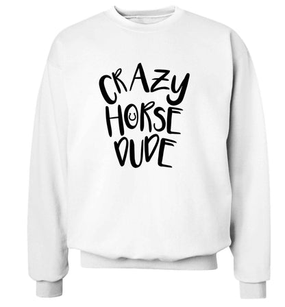 Crazy horse dude adult's unisex white sweater 2XL