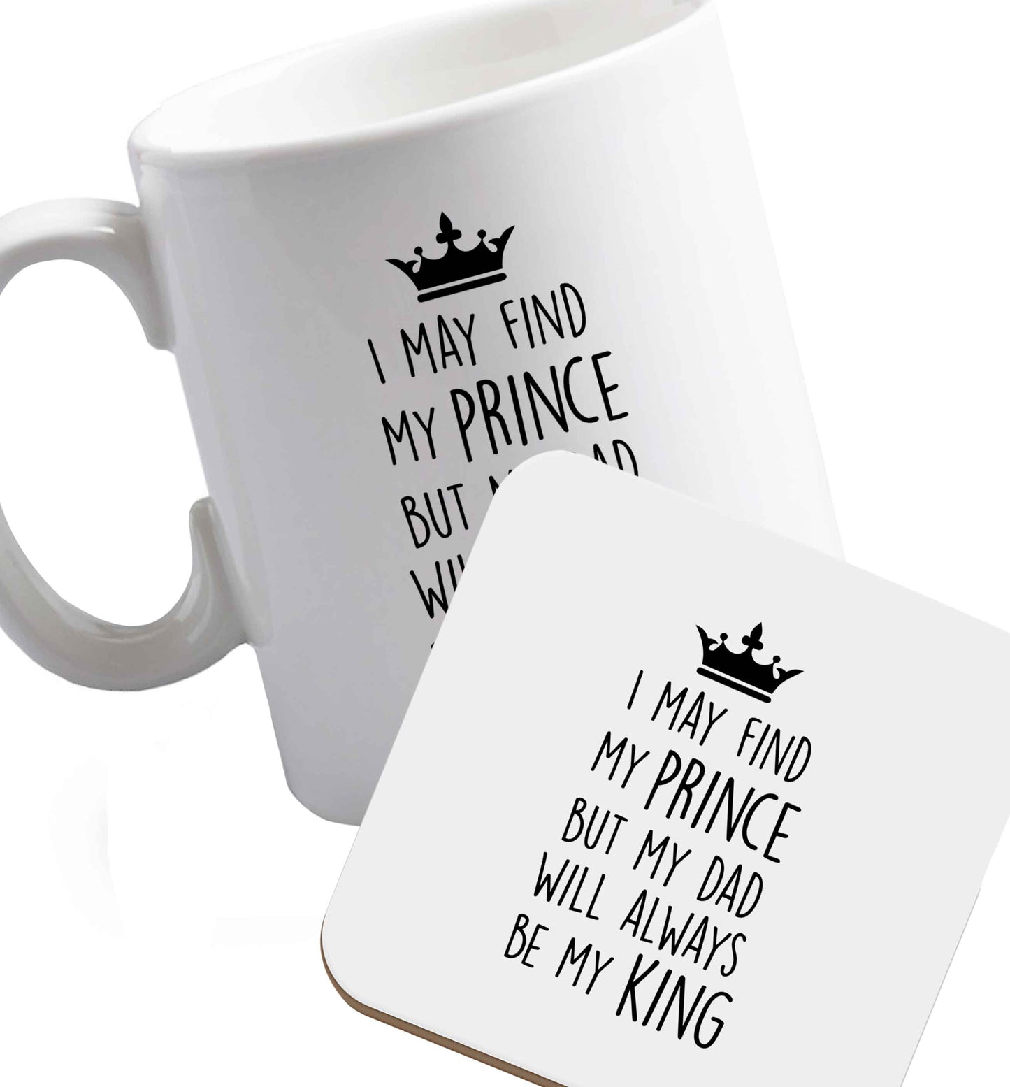 10 oz Favourite Type Pan Pancake ceramic mug and coaster set right handed