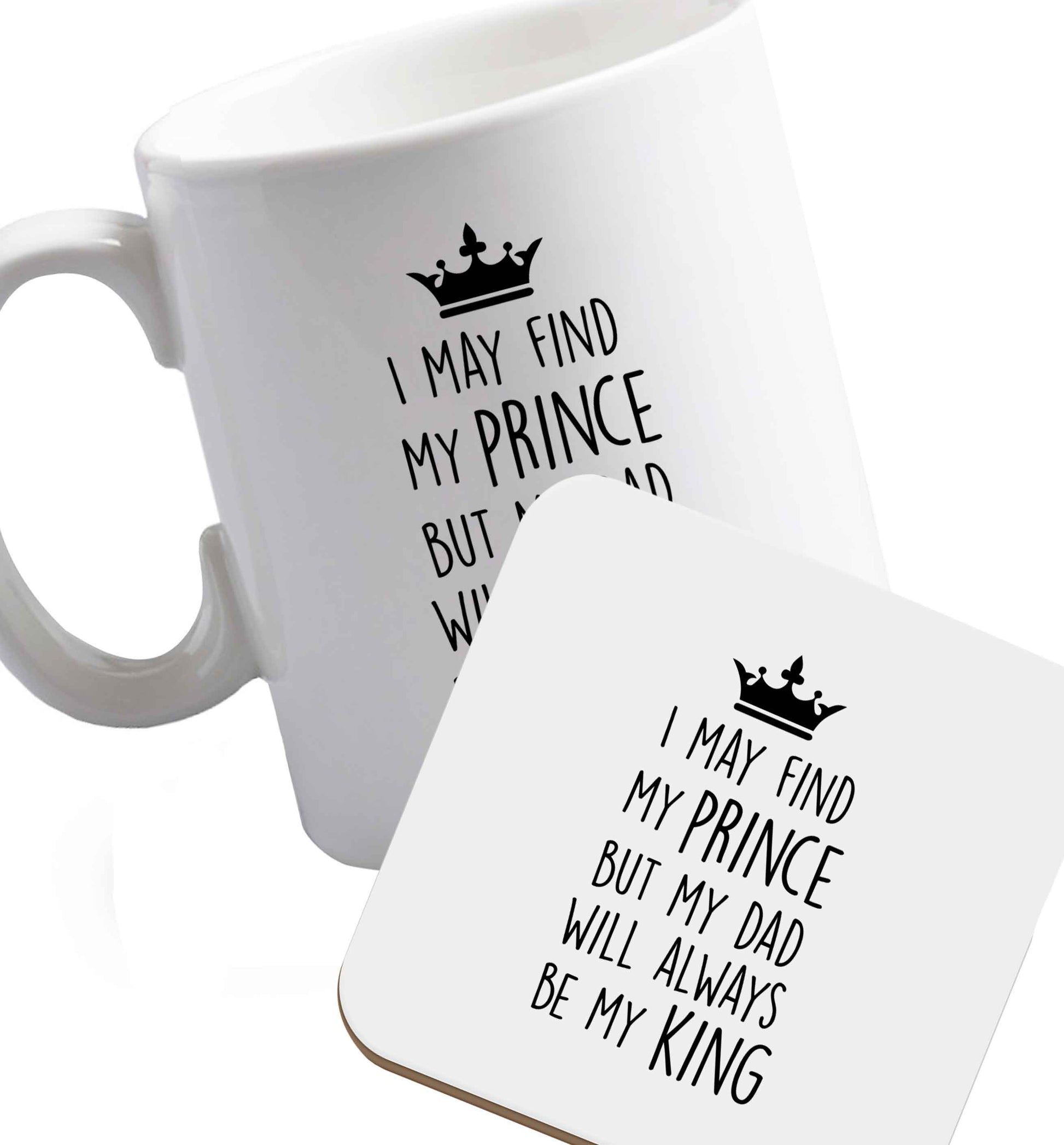 10 oz Favourite Type Pan Pancake ceramic mug and coaster set right handed