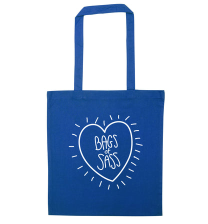 Bags of sass blue tote bag