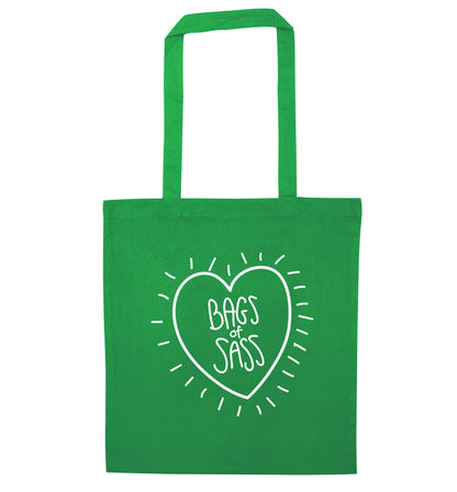Bags of sass green tote bag