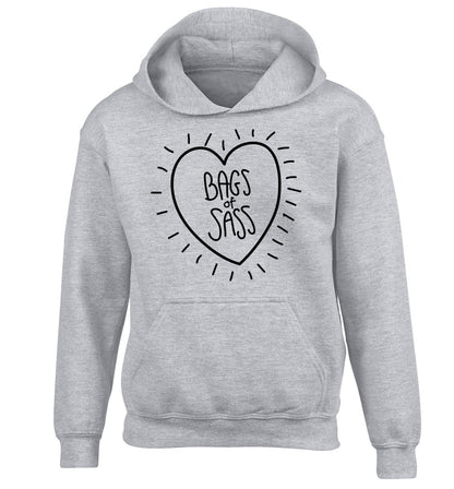 Bags of sass children's grey hoodie 12-14 Years