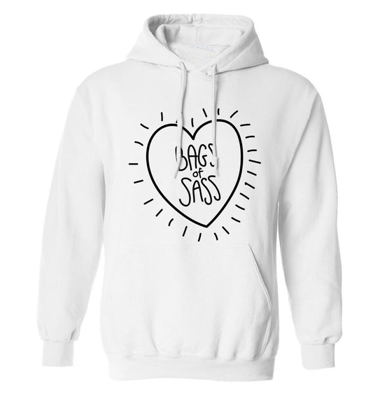Bags of sass adults unisex white hoodie 2XL