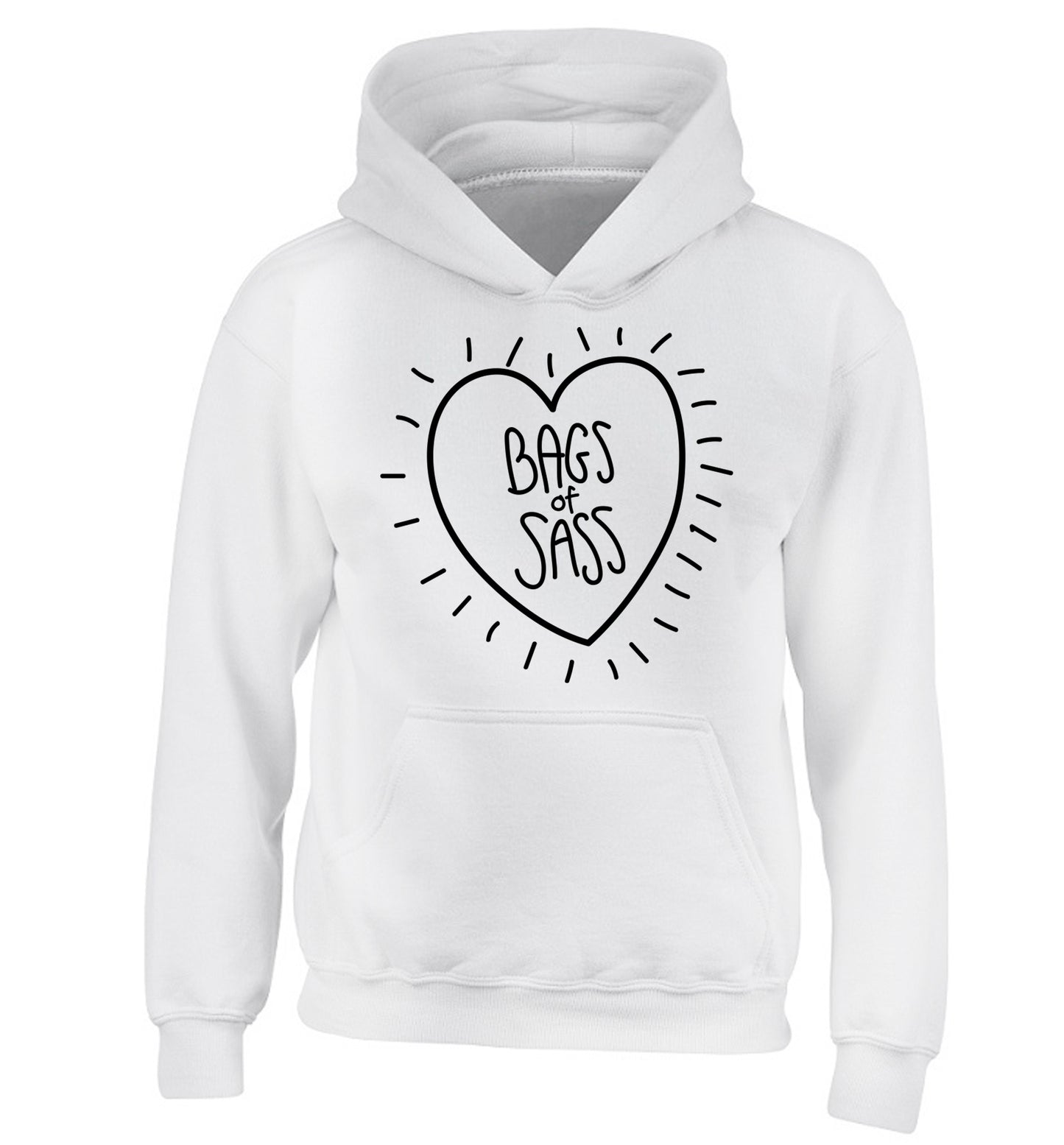 Bags of sass children's white hoodie 12-14 Years