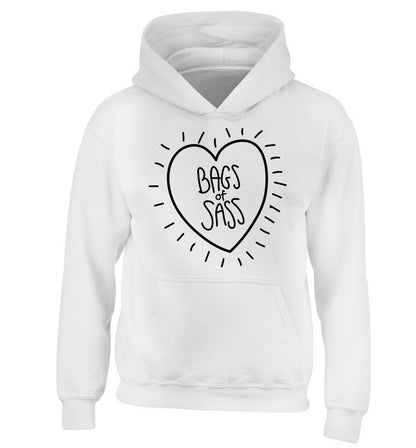 Bags of sass children's white hoodie 12-14 Years