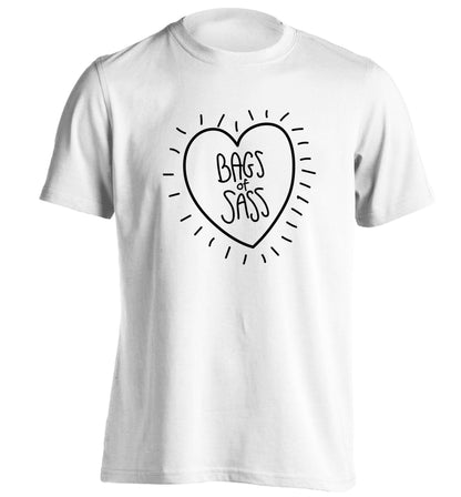 Bags of sass adults unisex white Tshirt 2XL