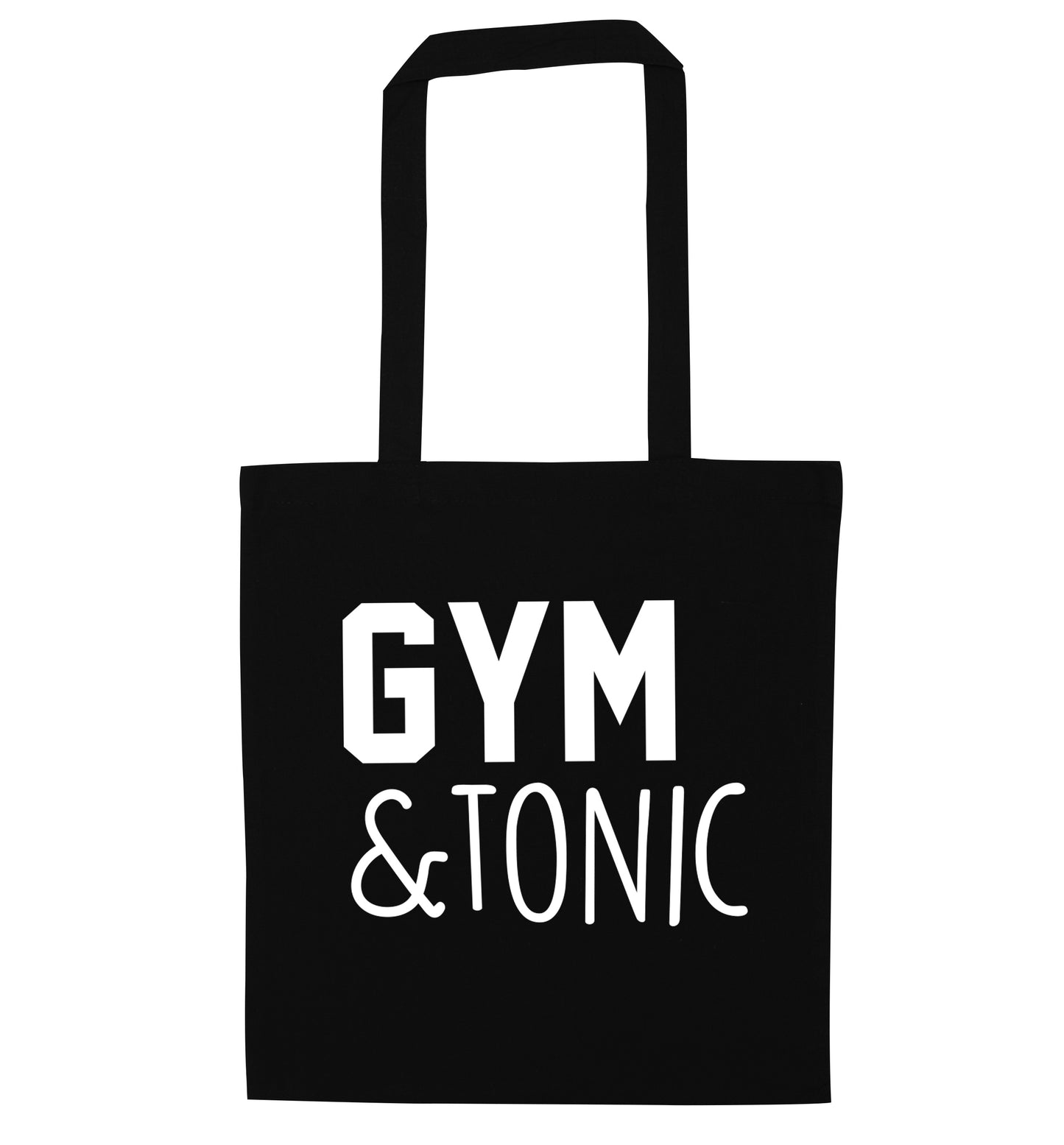 Gym and tonic black tote bag