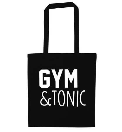 Gym and tonic black tote bag