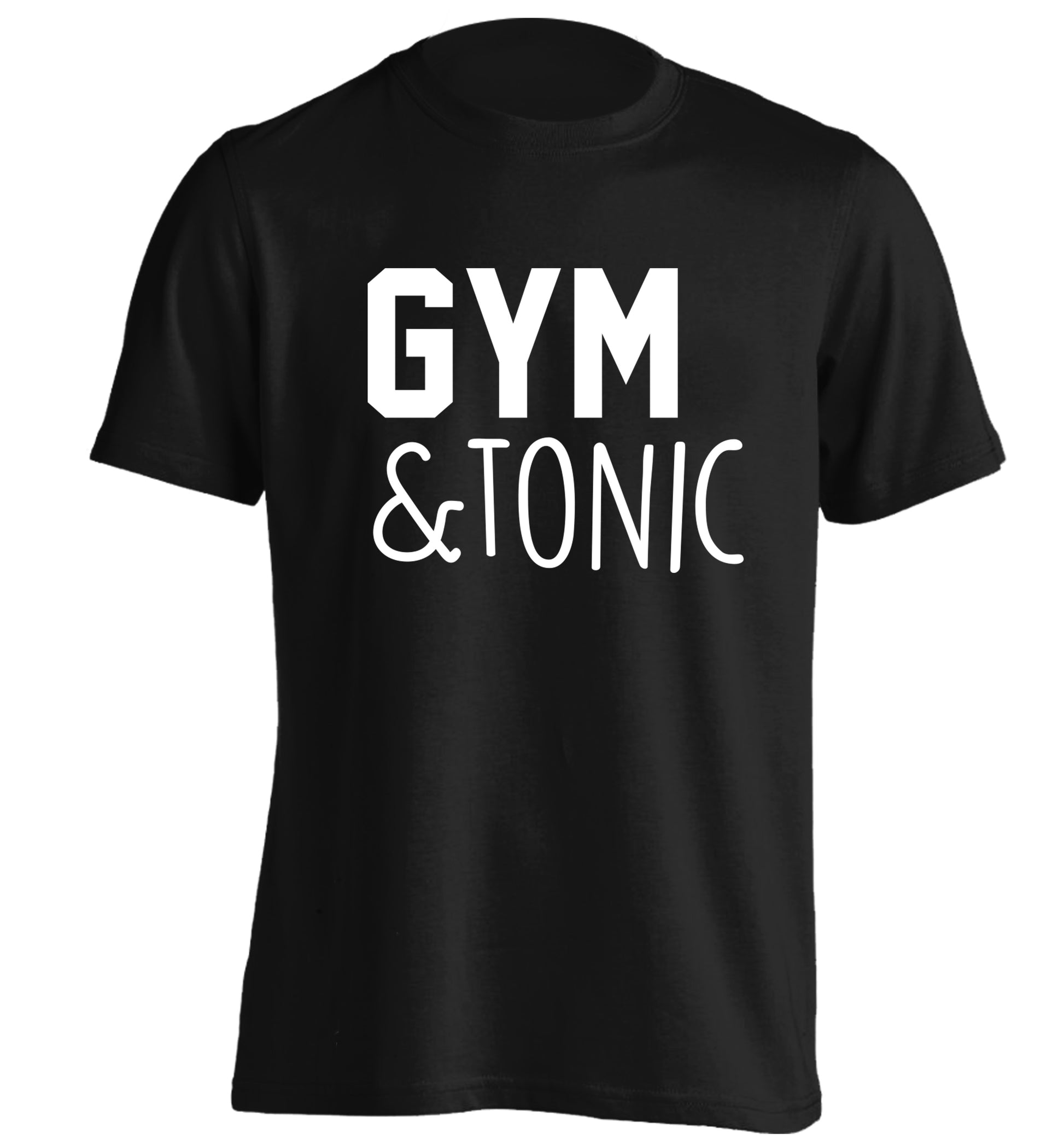 Gym and tonic adults unisex black Tshirt 2XL