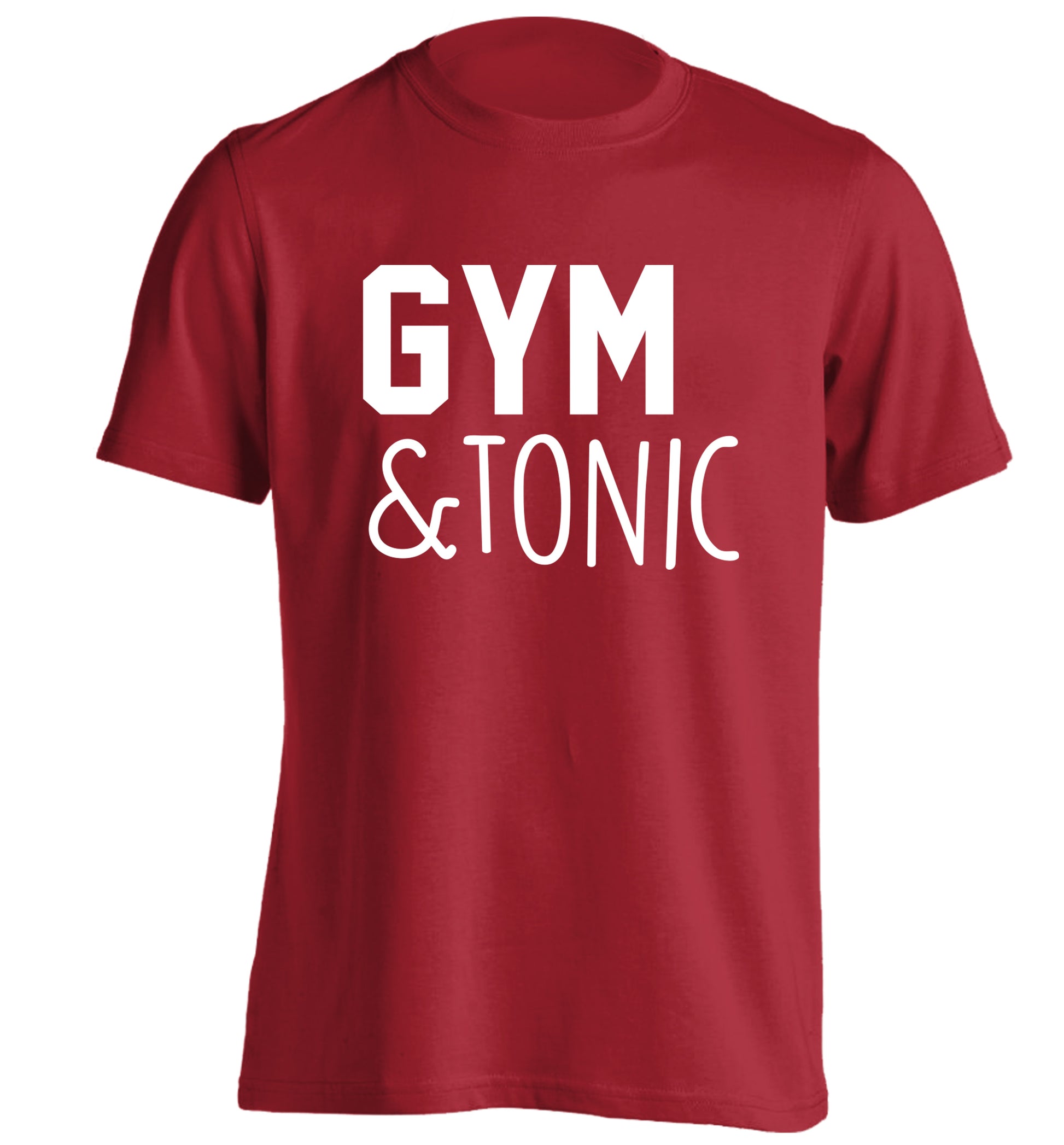 Gym and tonic adults unisex red Tshirt 2XL