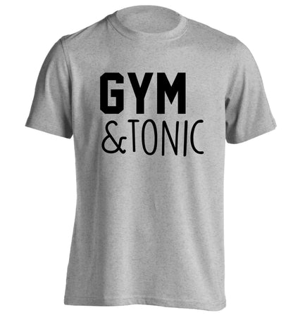 Gym and tonic adults unisex grey Tshirt 2XL