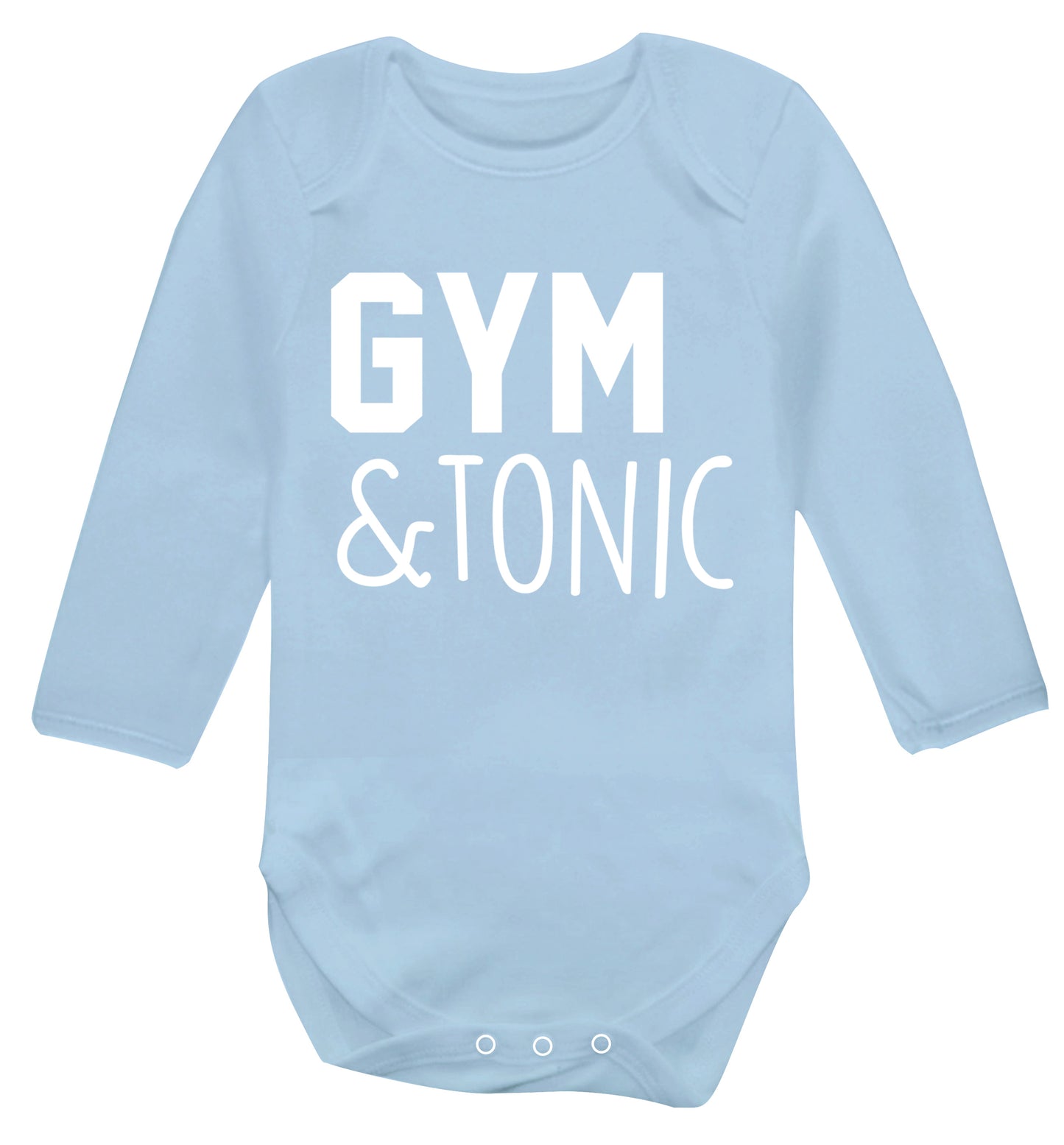 Gym and tonic Baby Vest long sleeved pale blue 6-12 months