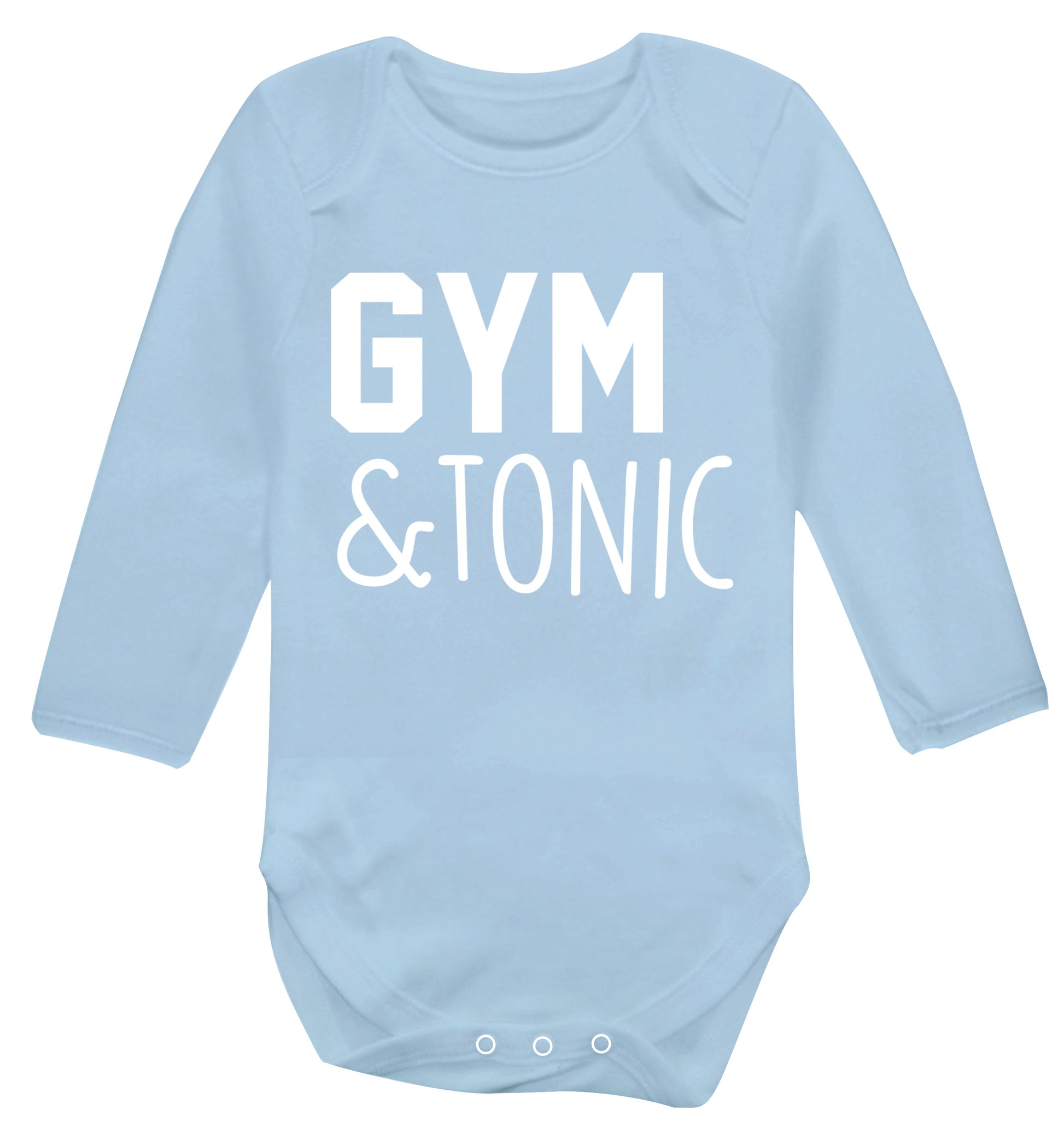 Gym and tonic Baby Vest long sleeved pale blue 6-12 months
