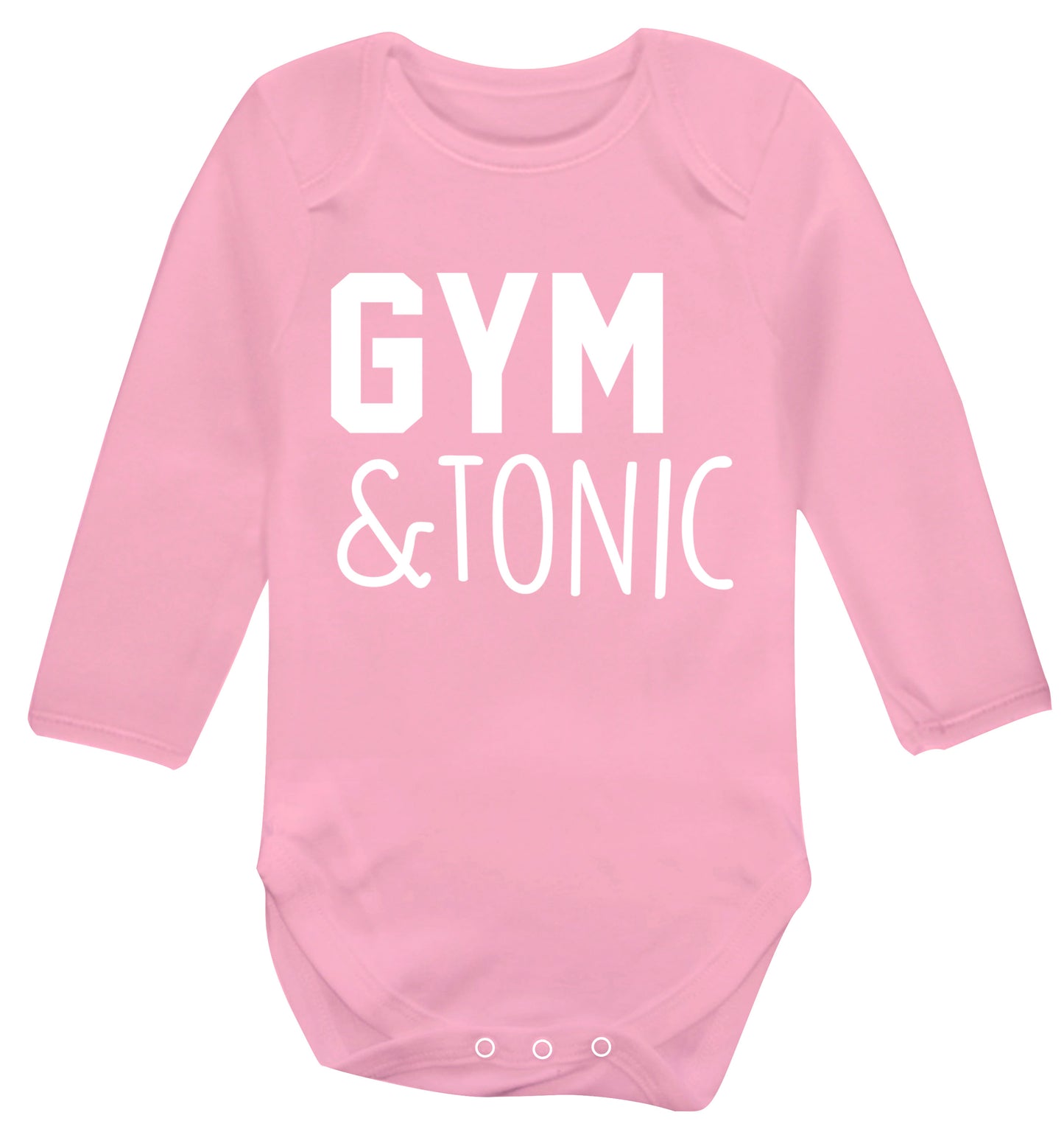 Gym and tonic Baby Vest long sleeved pale pink 6-12 months