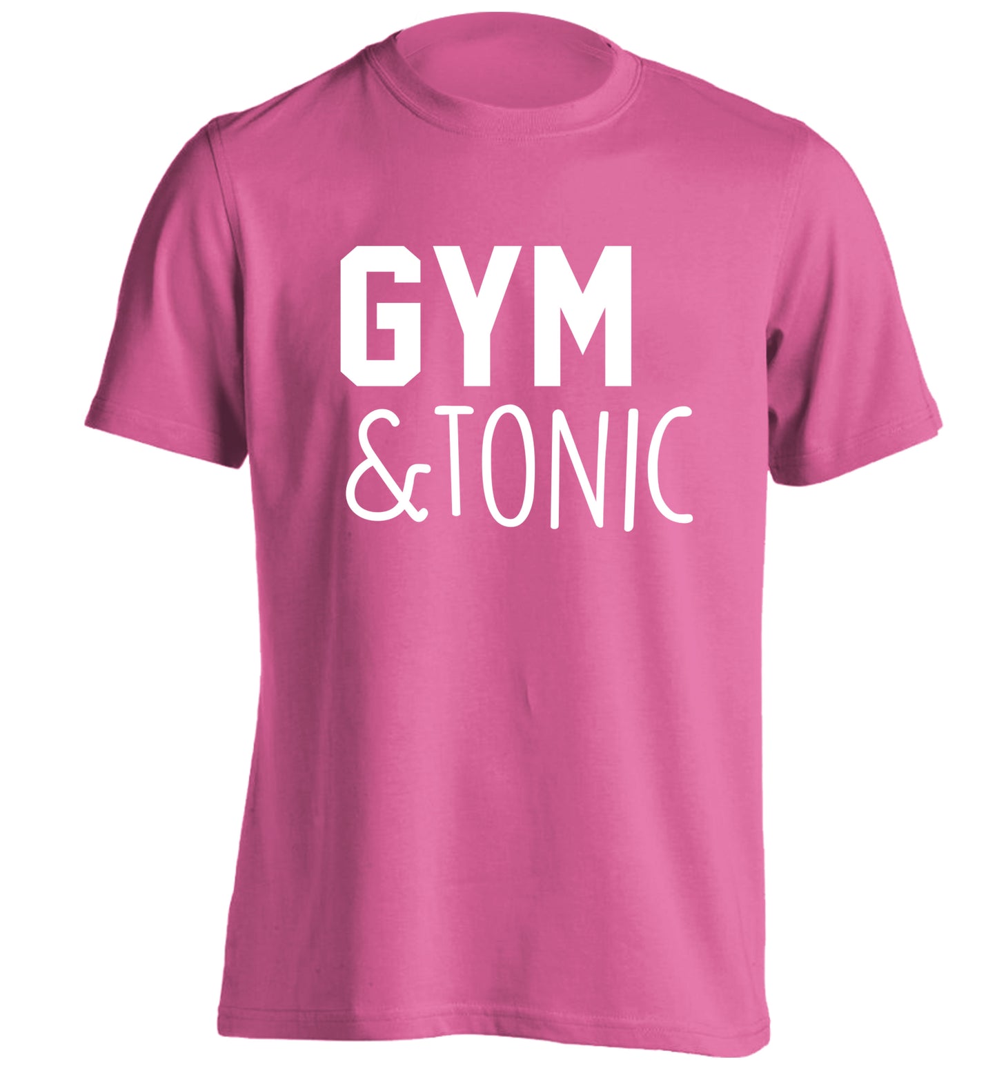 Gym and tonic adults unisex pink Tshirt 2XL