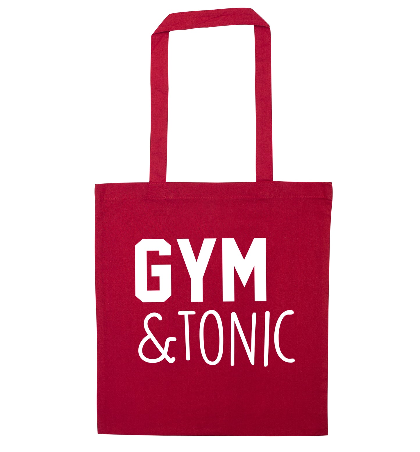 Gym and tonic red tote bag