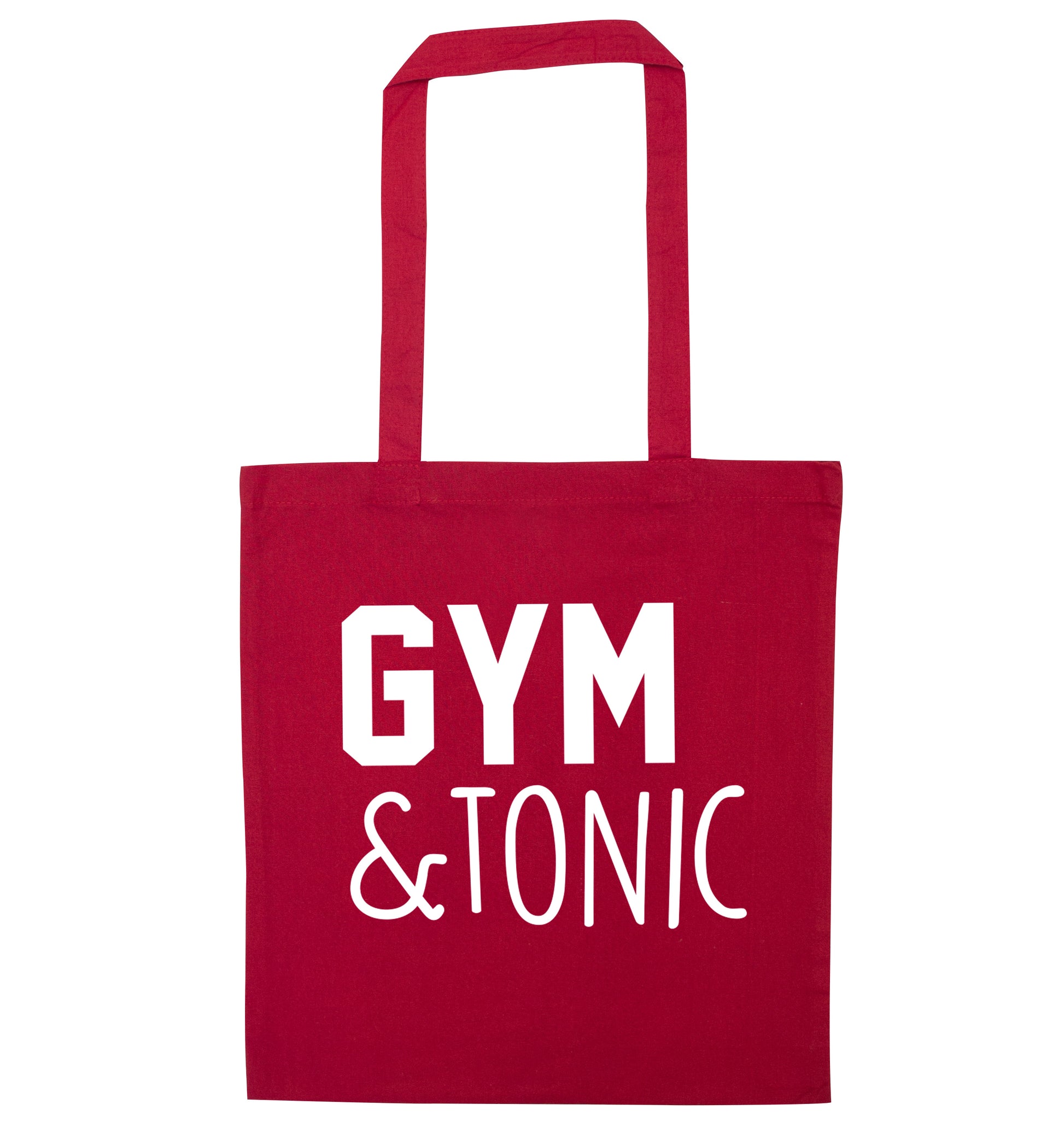 Gym and tonic red tote bag