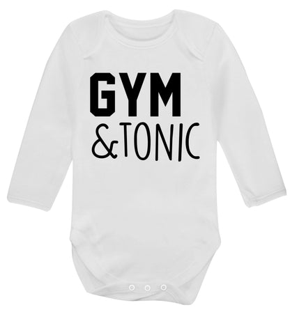 Gym and tonic Baby Vest long sleeved white 6-12 months