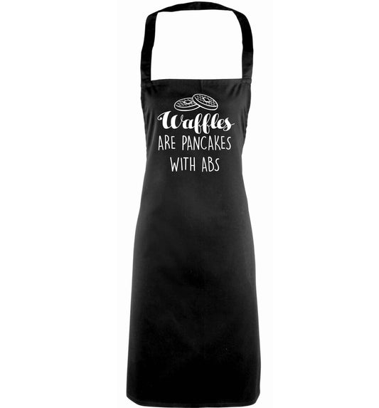 Waffles are just pancakes with abs adults black apron