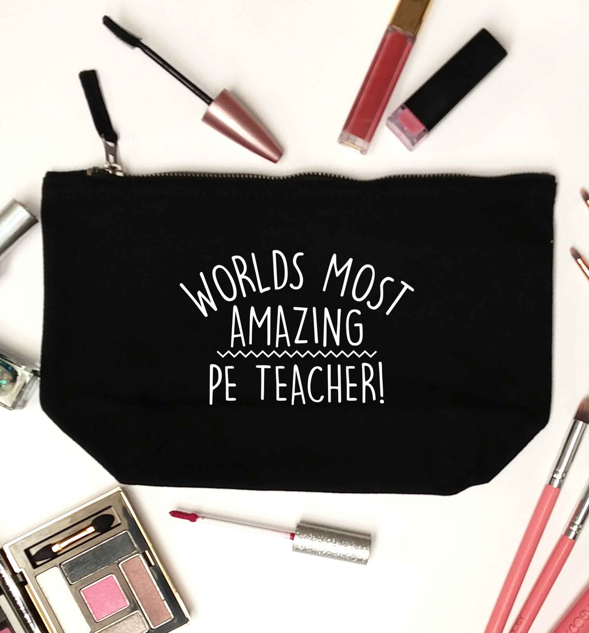 Worlds most amazing PE teacher black makeup bag