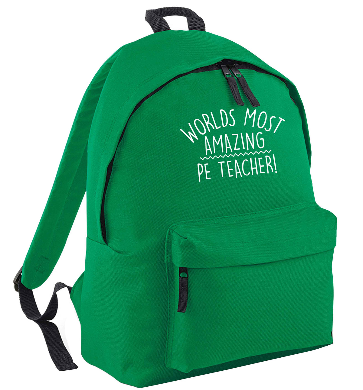 Worlds most amazing PE teacher green adults backpack