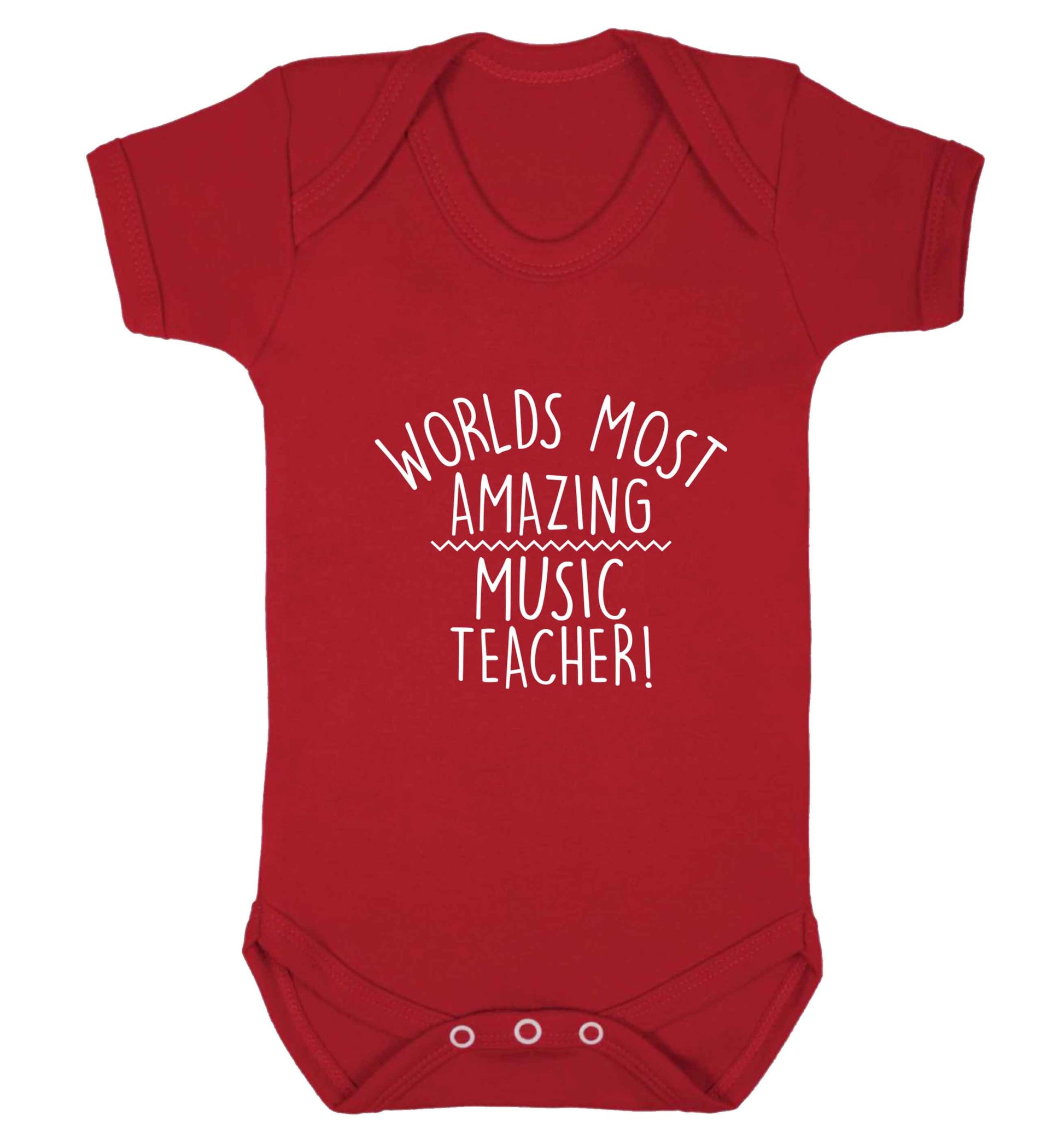 Worlds most amazing music teacher baby vest red 18-24 months