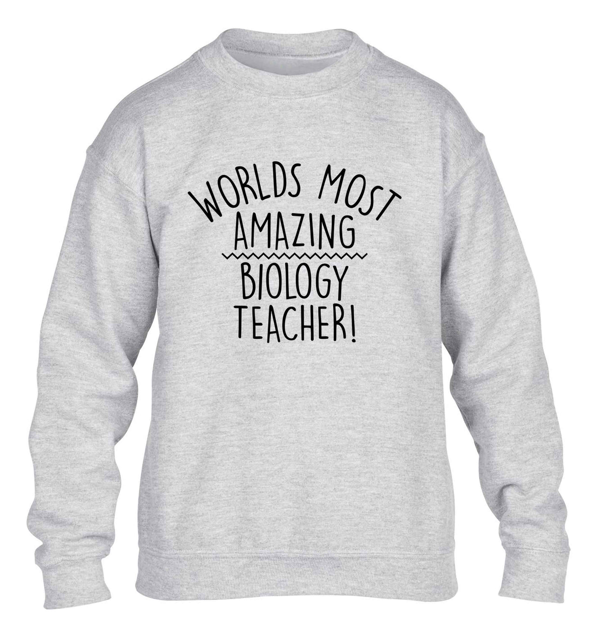 Worlds most amazing biology teacher children's grey sweater 12-13 Years