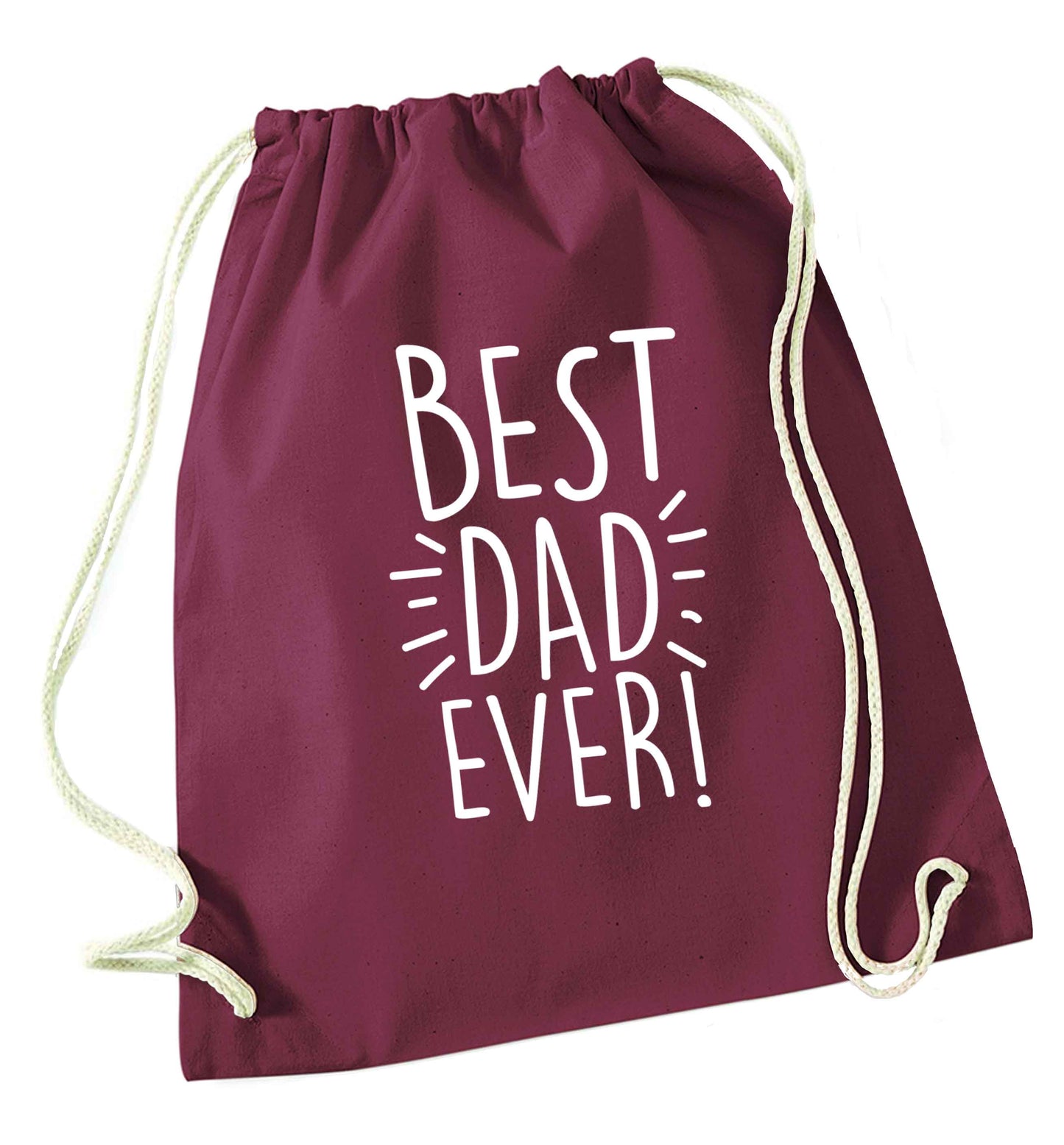 Best dad ever! maroon drawstring bag