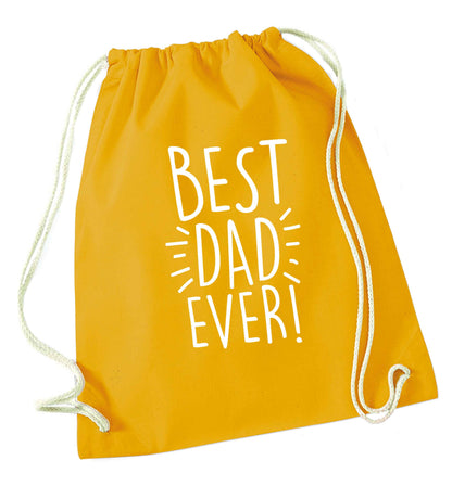 Best dad ever! mustard drawstring bag