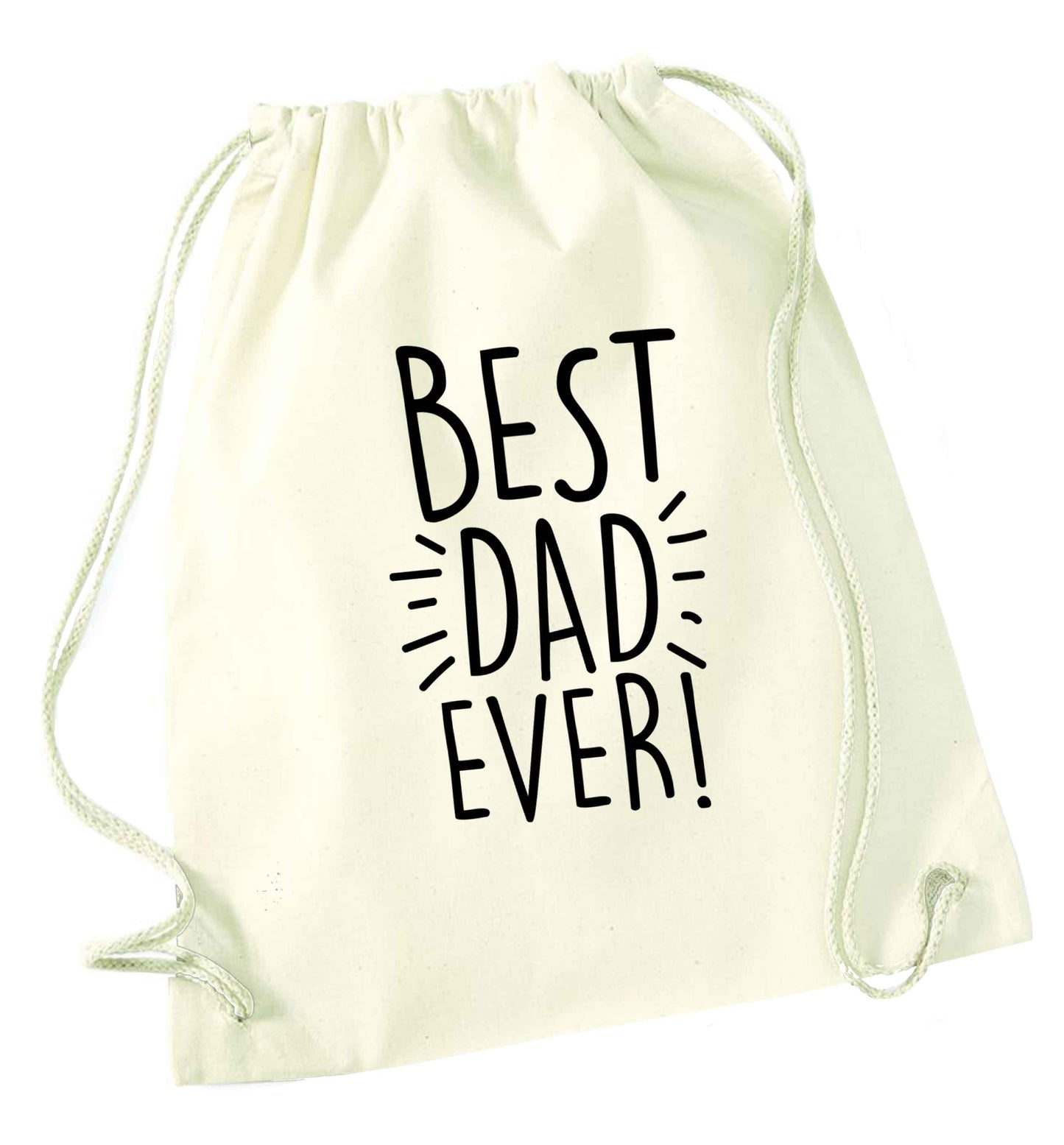 Best dad ever! natural drawstring bag