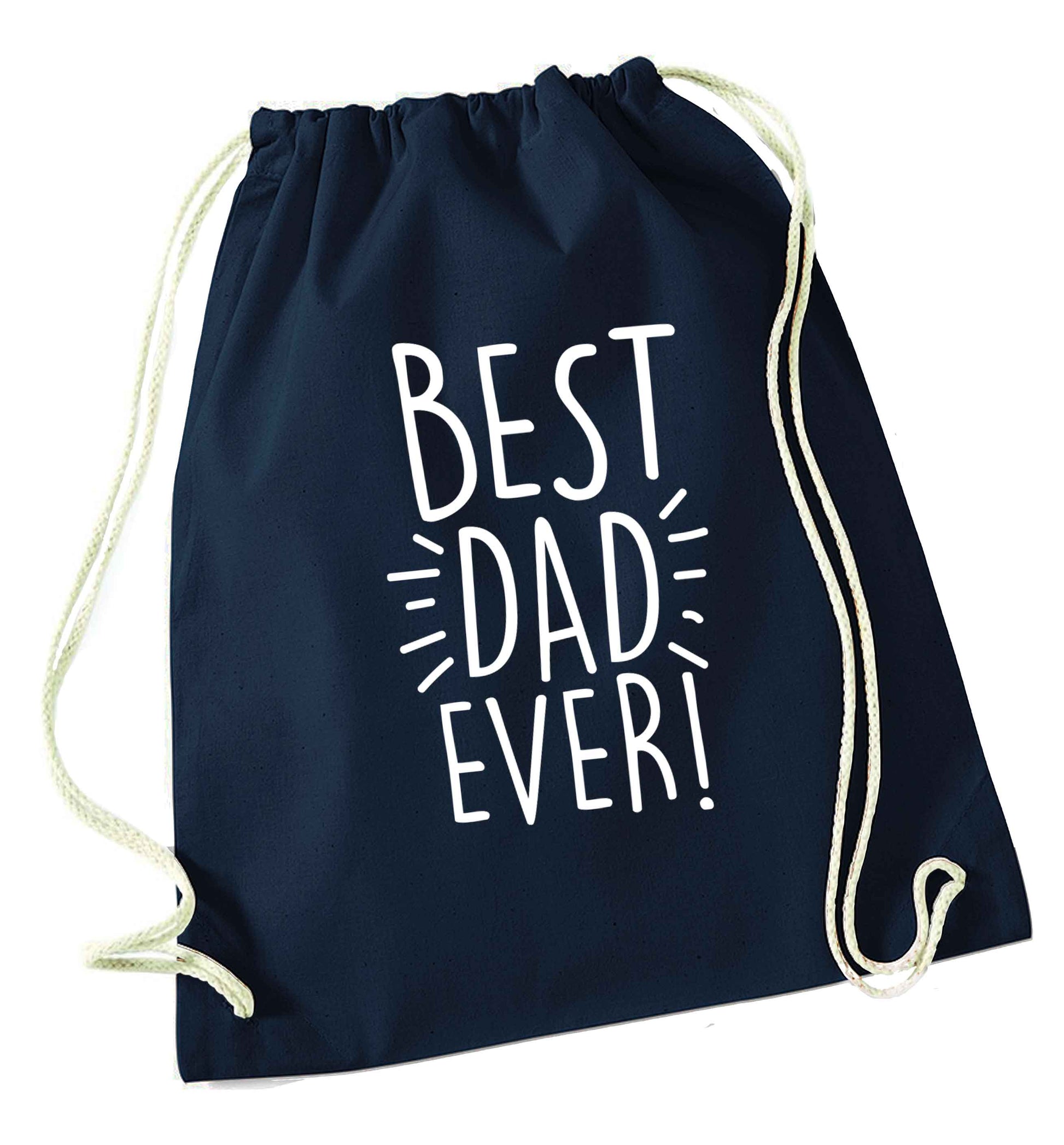 Best dad ever! navy drawstring bag