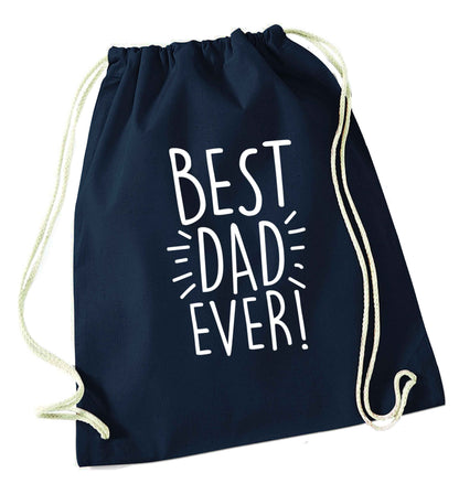 Best dad ever! navy drawstring bag