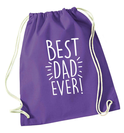 Best dad ever! purple drawstring bag