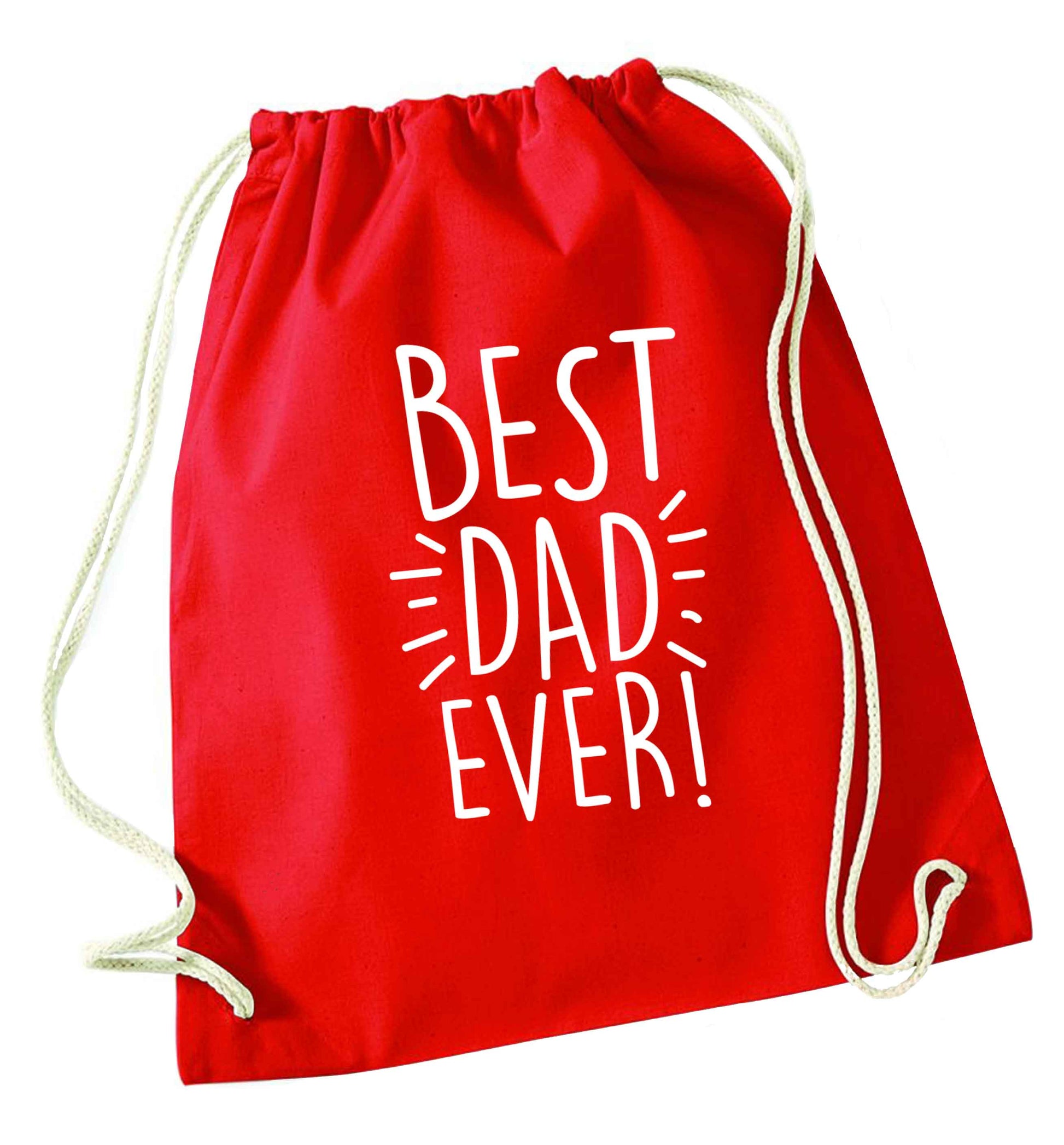 Best dad ever! red drawstring bag 