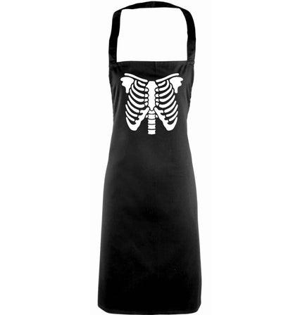 Skeleton ribcage adults black apron
