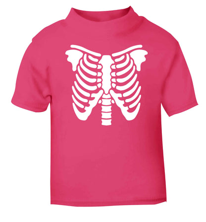 Skeleton ribcage pink baby toddler Tshirt 2 Years