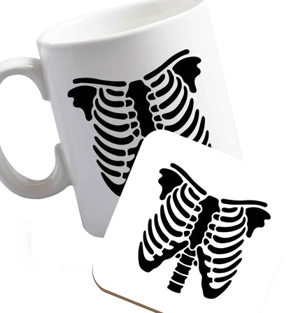 10 oz Favourite Type Pan Pancake ceramic mug and coaster set right handed