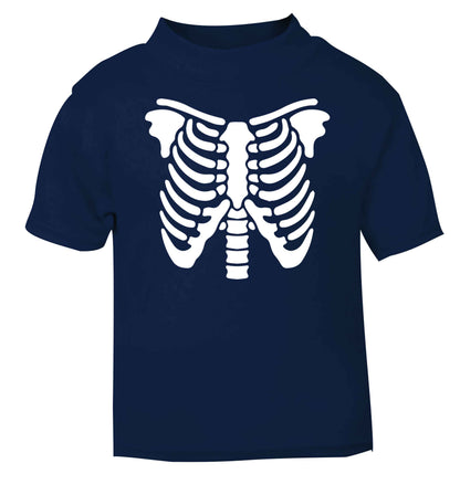 Skeleton ribcage navy baby toddler Tshirt 2 Years