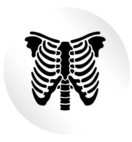 Skeleton ribcage 24 @ 45mm matt circle stickers