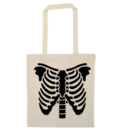 Skeleton ribcage natural tote bag