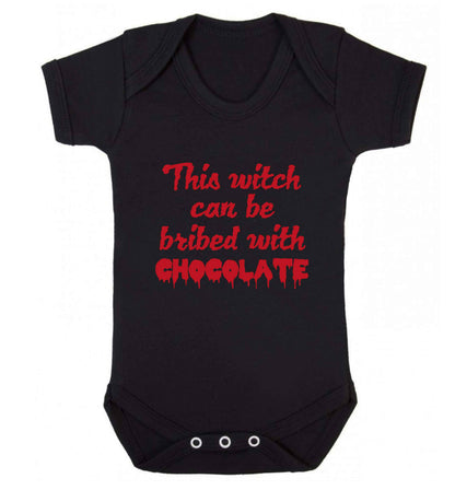 This witch can be bribed with chocolate baby vest black 18-24 months
