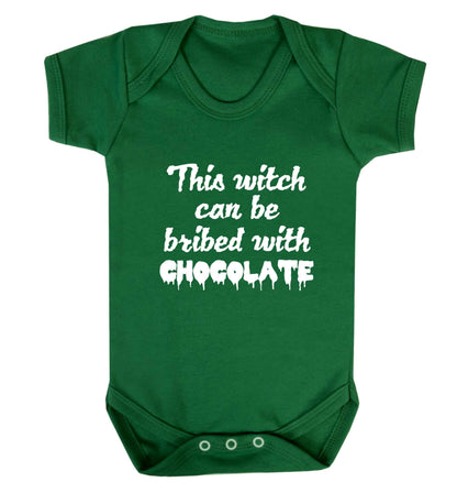 This witch can be bribed with chocolate baby vest green 18-24 months