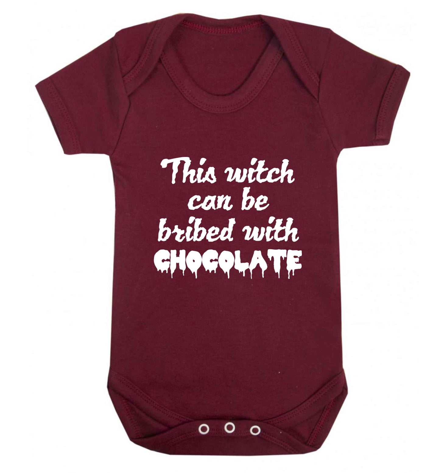 This witch can be bribed with chocolate baby vest maroon 18-24 months